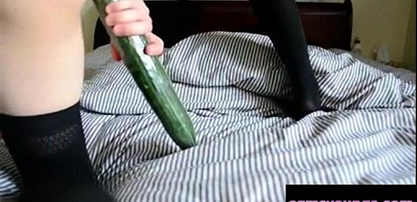  Cucumber Masturbation Stockings